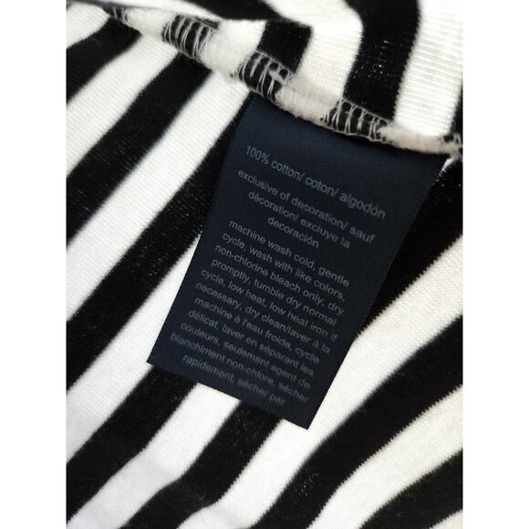 Tommy Hilfiger Womens Medium Black & White Striped Zip Top Coastal Nautical - Picture 6 of 8